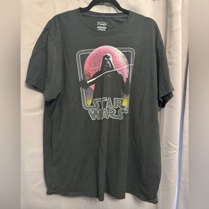 Funko Black Star Wars Darth Vader Graphic Tee with Pink and Yellow Accents
